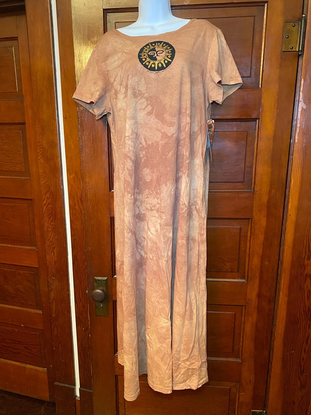 NWT True Vintage 1990s Dagoli 100% Cotton Wearable Art Hand Dyed Maxi Dress
